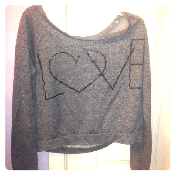 gray off the shoulder sweater. great condition!!