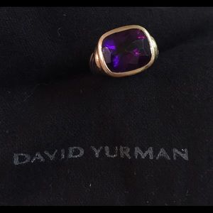 David Yurman Noblesse Ring with Amethyst and Gold