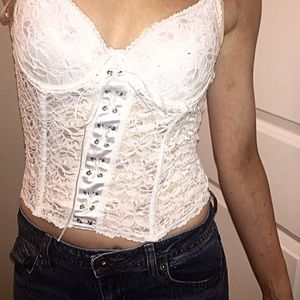Sexy white corset top