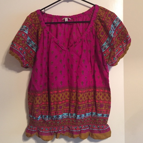 Colorful, Boho blouse.