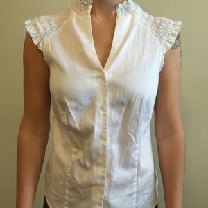 White cap sleeve blouse