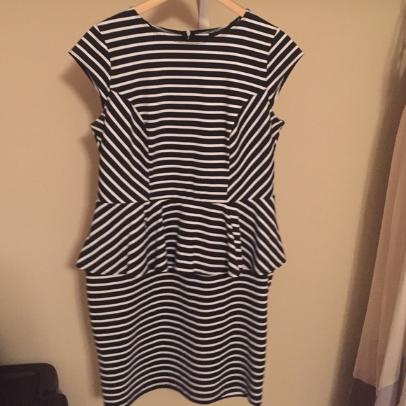 Striped peplum dress