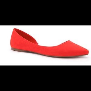 Pointed Faux Suede Flats (wide)