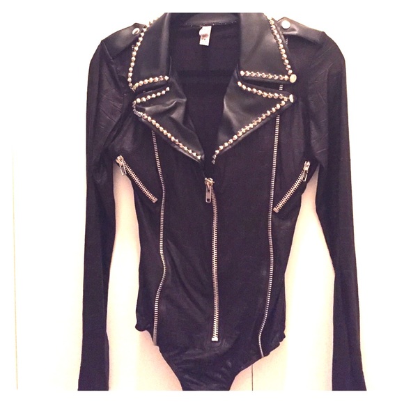 Black studded bodysuit