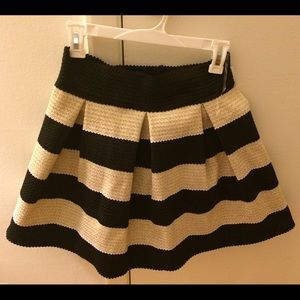 Black gold and white creme peplum stretchy skirt