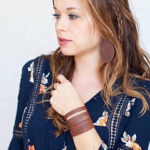 Brown leather cuff