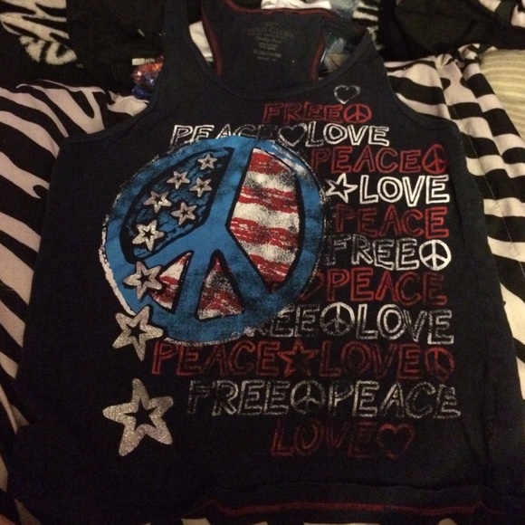 Red White & Blue. Peace & Love Top