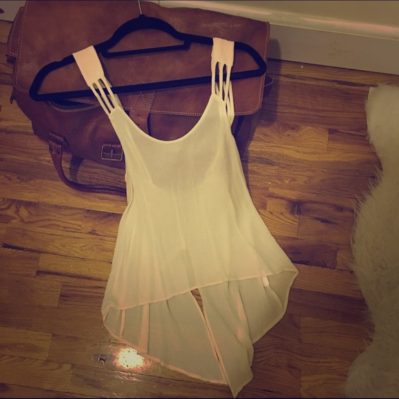 Backless white tank