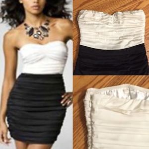 SOLD | {EXPRESS} Strapless satin dress