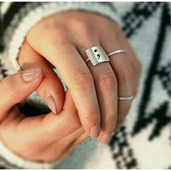 Semi Colon  Jewelry - Semi Colon silver Ring