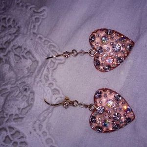 Rare Betsey Johnson Lucite pink hearts bundle