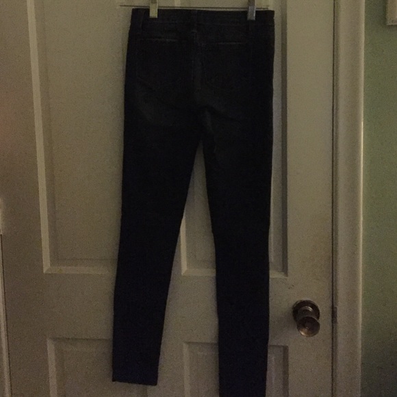 Tractr Skinny Jeans w/ rips & plaid panels - Picture 2 of 4