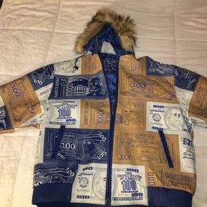 Men's Leather Jacket with Faux Fur