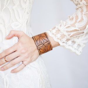 Brown leather cuff