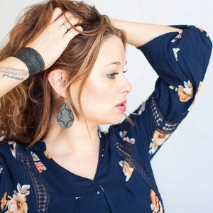 Handmade leather earrings