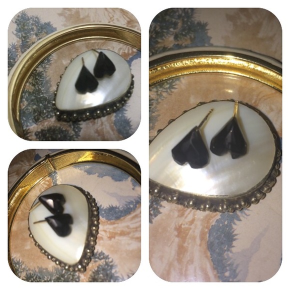 Vitrified Upside Down Heart Earrings