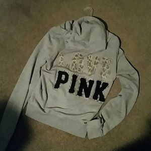 Pink victorias secret zip up hoodie