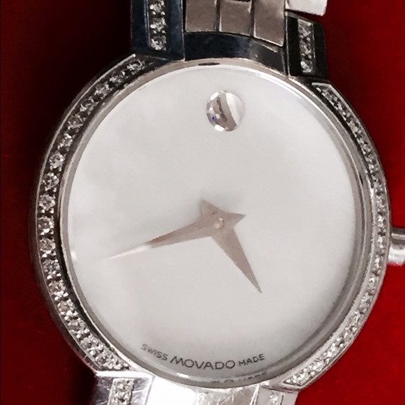 MOVADO MIDSIZE DIAMOND STAINLESS STILL WATCH