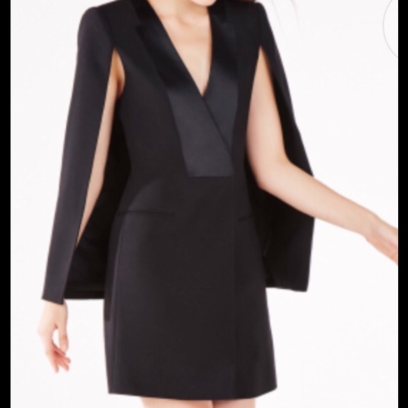 BCBG MAXAZRIA OTTIS CAPE DRESS