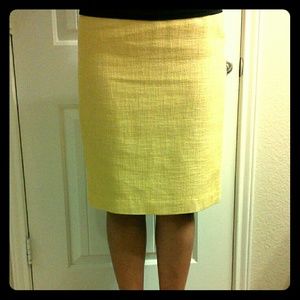 Talbots Yellow Tweed Boucle Pencil Skirt Knee