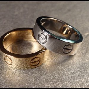 Stainless Steel Love Rings in Silver or Gold