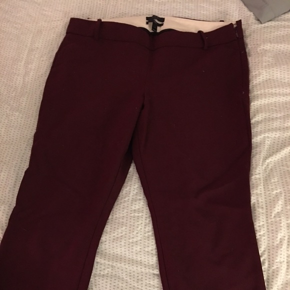 Burgundy J. Crew Minnie Cropped Pants