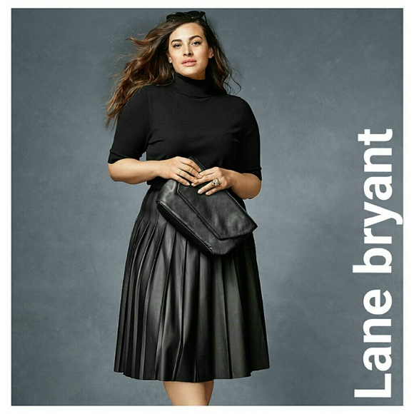 Lane Bryant Dresses & Skirts - Lane bryant pleated faux leather skirt 20 22