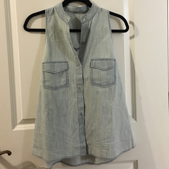 Light blue denim button down