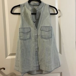 Light blue denim button down