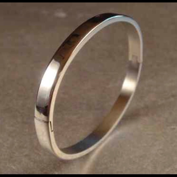 Stainless Steel Oval Bangle Bracelet 6mm wi hinge