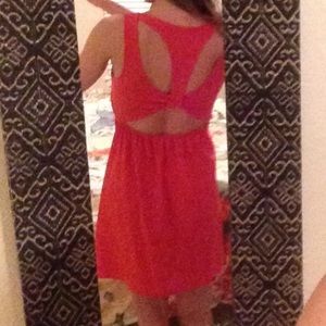 Orange backless dress