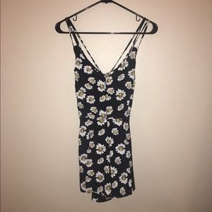 SOLD Black and White Daisy Romper