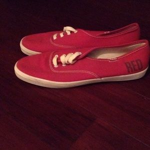 Red Keds brand tennis shoes size 10