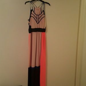 Blocked multicolored maxi dress