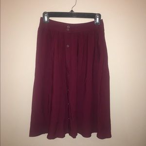 Maroon Midi Skirt