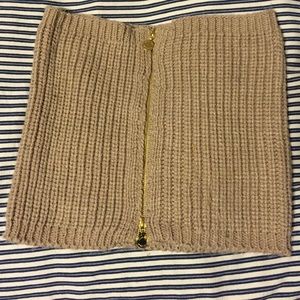 Calvin Klein Knit Scarf with Gold Zipper