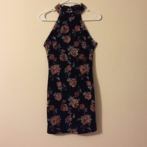 velvet high neck dress