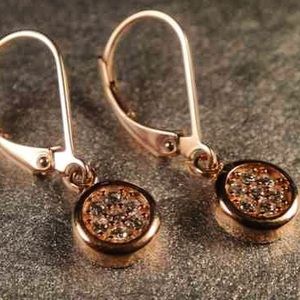 Sterling Silver Rhodium Plated Rose Gold Earrings