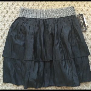 Black skirt with bedazzled top strap