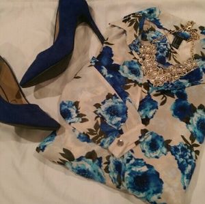 Floral Dressy Longsleeve Blouse