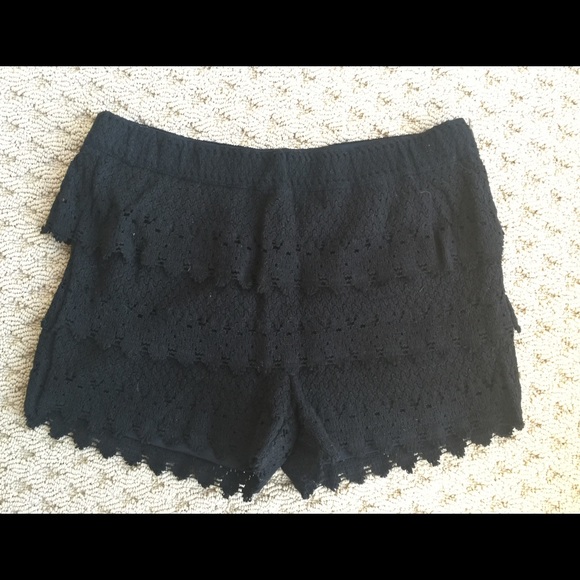 Black floral shorts