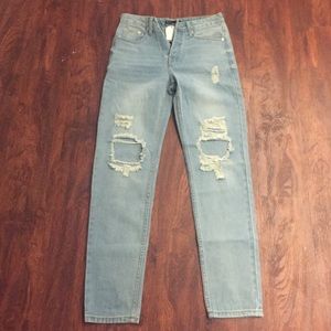 Ripped high wasted denim