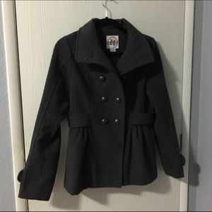 SOLD! Hydraulic Thick Warm Gray Pea Coat