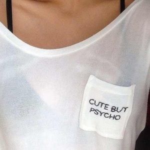 Brandy Melville cute by psycho tee shirt