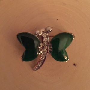 Jade butterfly pin/pendent