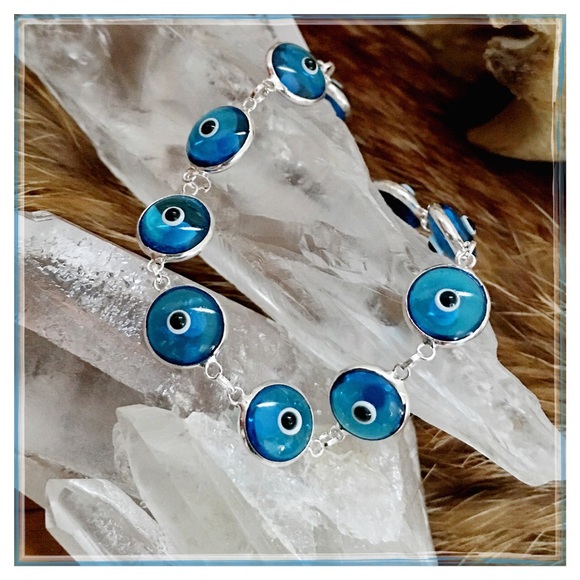 Jewelry - Platinum Over Sterling Evil Eye Bracelet