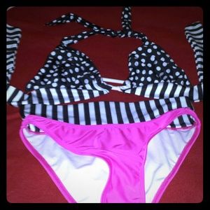 Blue Pink n white super cute bikini.