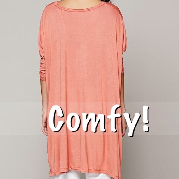 💜100% Super Soft Viscose High/Low Peach Top💜 - Picture 2 of 4