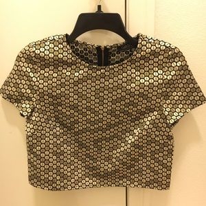 Girls on Film Gold Sequin Effect Box Top