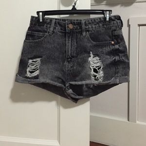 Grey High Waisted Shorts